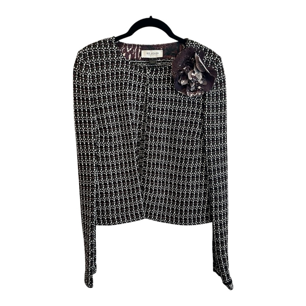 St. John Collection Knit Tweed Suit Jacket Size 6